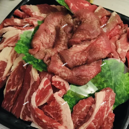Beef ＆ Pork yakiniku set purchased at a Japanese supermarket